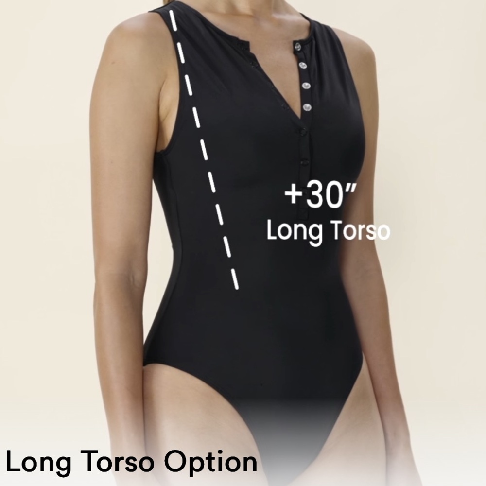 Andie Swimwear ribbed black long torso The Malibu One Piece size medium